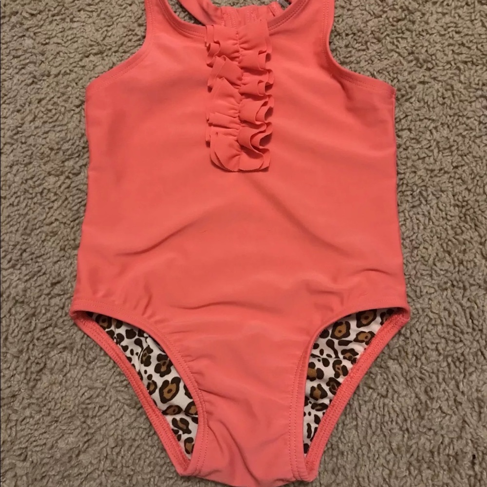 Toddler girl Circo orange swimsuit 18 M